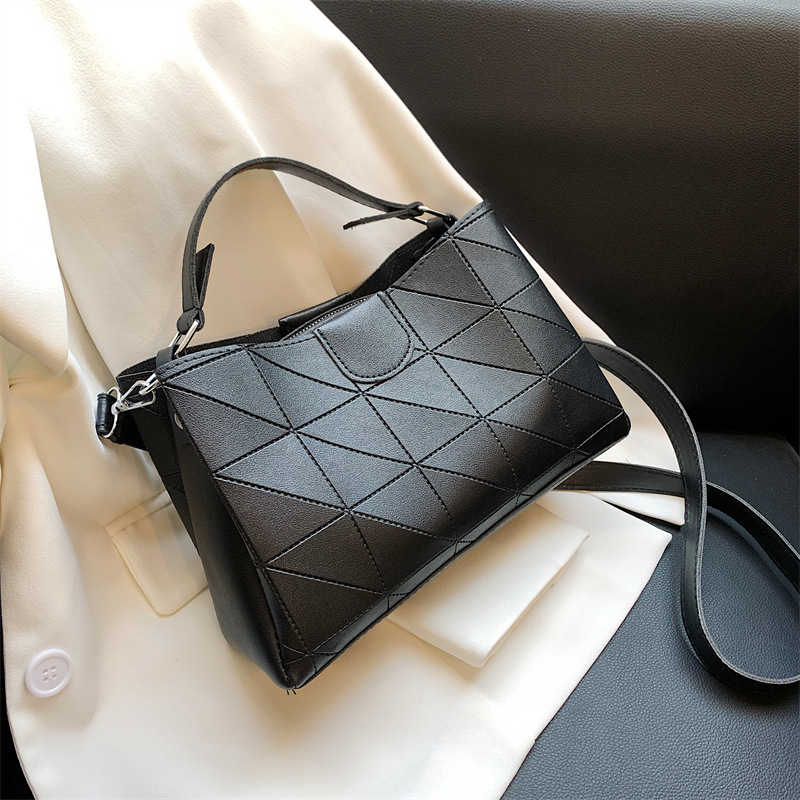 geometric quilted pu leather crossbody shoulder bag | korean style women's handbag geometric quilted pu leather crossbody shoulder bag | korean style women's handbag