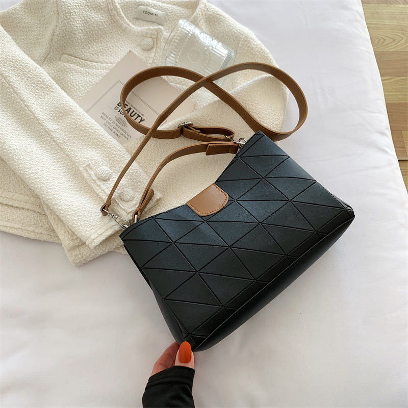 geometric quilted pu leather crossbody shoulder bag | korean style women's handbag geometric quilted pu leather crossbody shoulder bag | korean style women's handbag