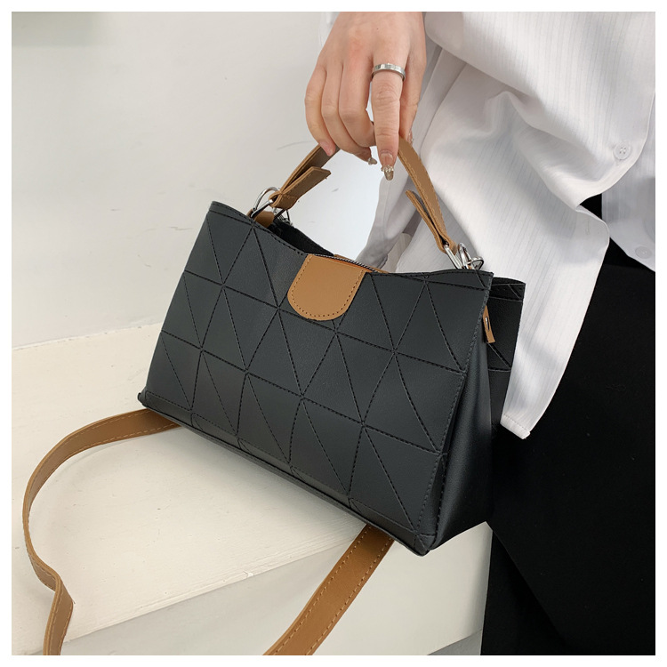 geometric quilted pu leather crossbody shoulder bag | korean style women's handbag geometric quilted pu leather crossbody shoulder bag | korean style women's handbag
