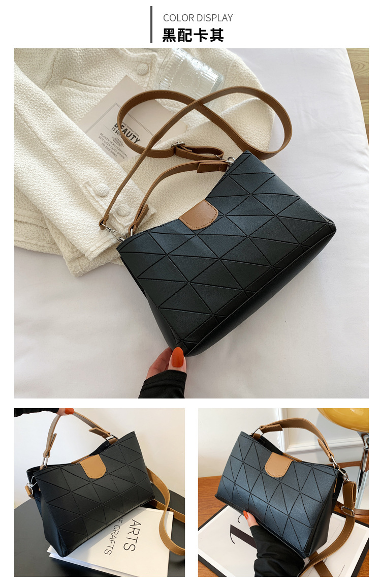geometric quilted pu leather crossbody shoulder bag | korean style women's handbag geometric quilted pu leather crossbody shoulder bag | korean style women's handbag