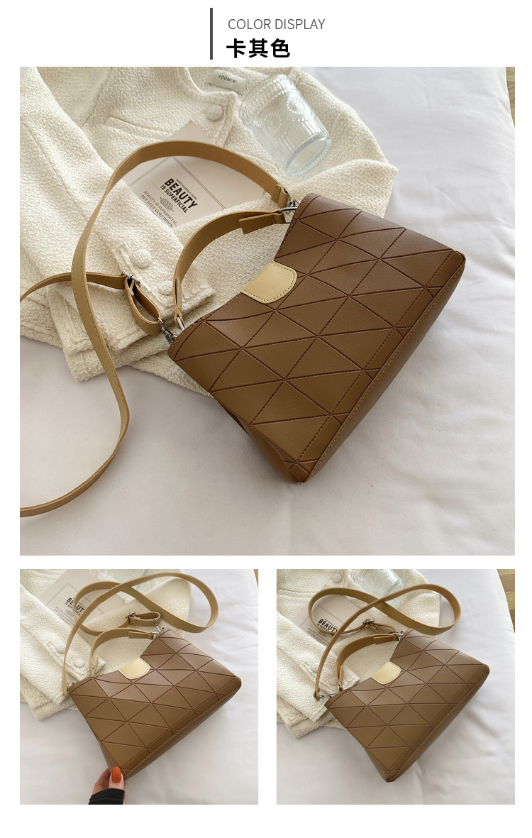 geometric quilted pu leather crossbody shoulder bag | korean style women's handbag geometric quilted pu leather crossbody shoulder bag | korean style women's handbag