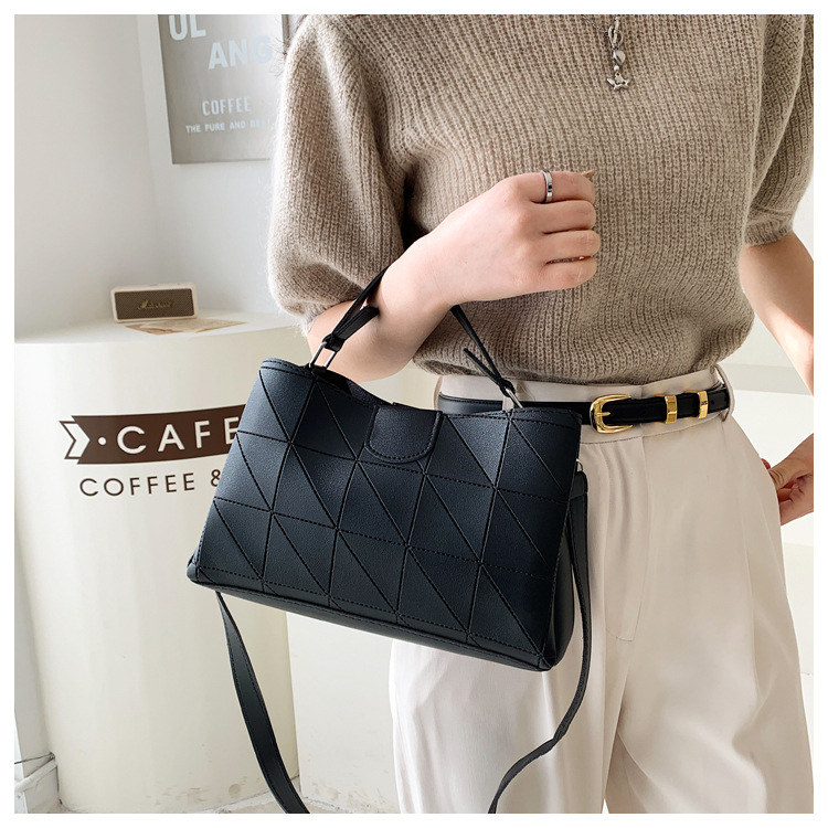 geometric quilted pu leather crossbody shoulder bag | korean style women's handbag geometric quilted pu leather crossbody shoulder bag | korean style women's handbag