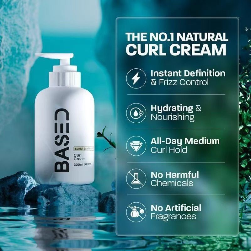 based santal sandalwood curl cream 200ml | frizz control & deep hydration for curly hair | pahelapride bangladesh based santal sandalwood curl cream 200ml | frizz control & deep hydration for curly hair | pahelapride bangladesh