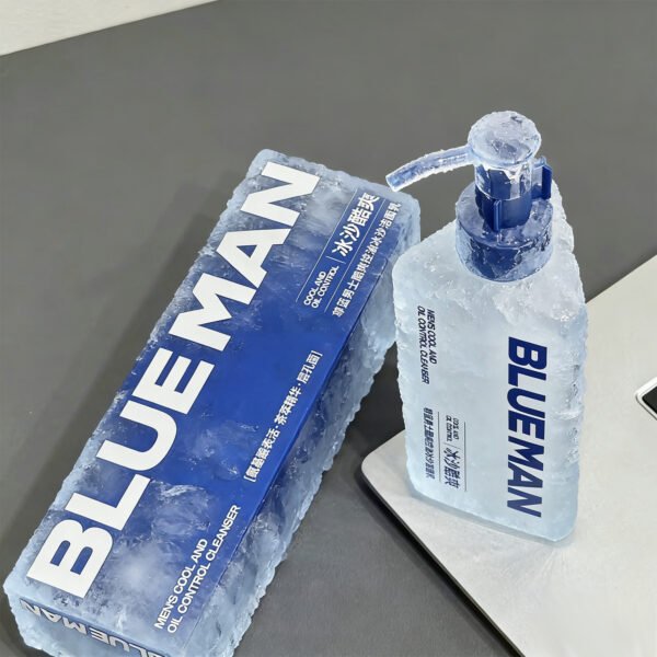 BLUEMAN Ice Slush Facial Cleanser – Oil Control, Acne & Mite Removal Face Wash for Men
