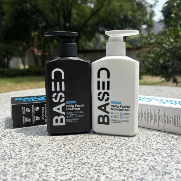 BASED Skincare Duo – Daily Facial Cleanser & Moisturizer Combo | Non-Toxic, Deep Clean & Hydration for Men | PahelaPride
